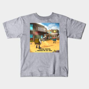 Gunslinger. Gunfight in the center village Kids T-Shirt